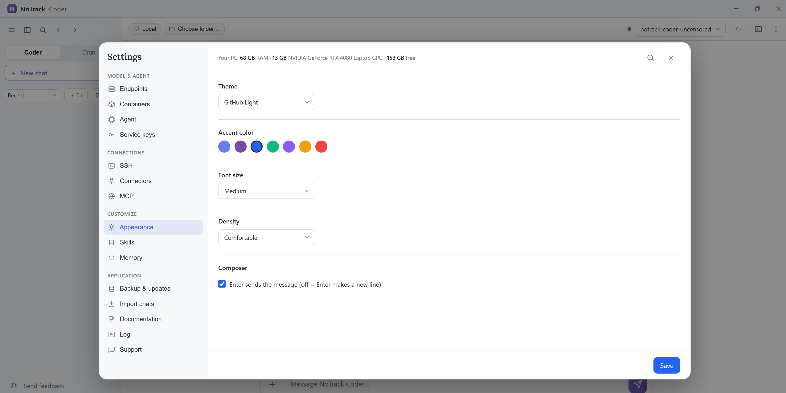 Uncensored Coding appearance settings